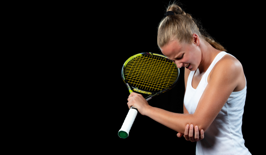 Tennisarm last aan elleboog